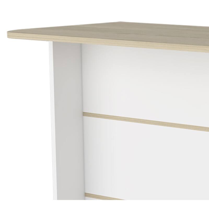 3-Tier Shelf Kitchen Island with Open Shelf