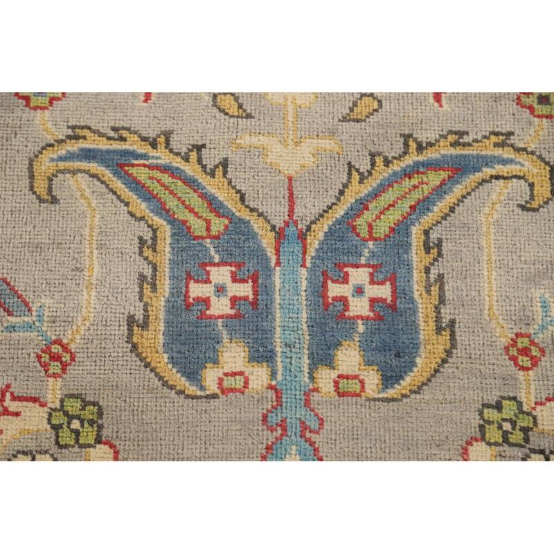 Kazak Runner Rug Hand-Knotted Floral Wool Carpet - 3'3" x 9'8"