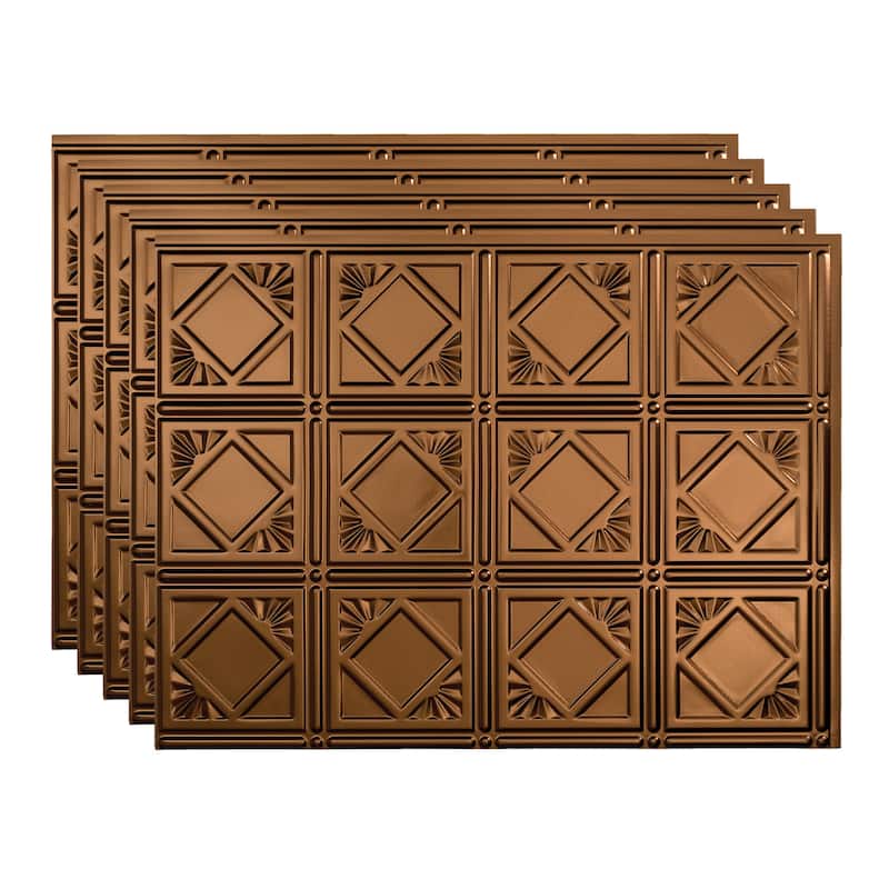 FASÄDE Traditional Style 4 Decorative Vinyl Backsplash Panel - 5 Pack - Oil Rubbed Bronze