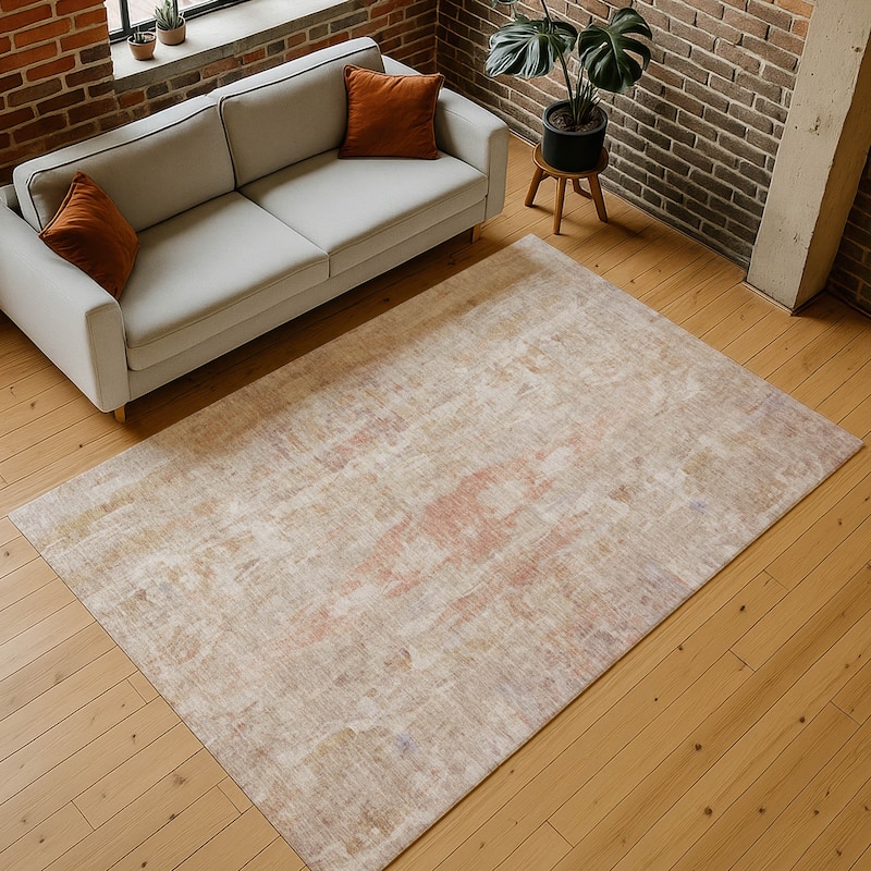 Machine Washable Indoor/ Outdoor Muted Ombre Chantille Rug