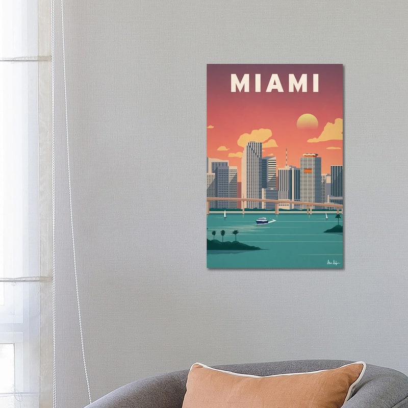iCanvas "Miami Downtown" by IdeaStorm Studios Canvas Print - 26x18x1.5