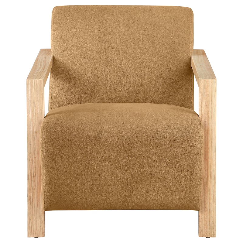 Diego Upholstered Accent Arm Chair With Wood Arms