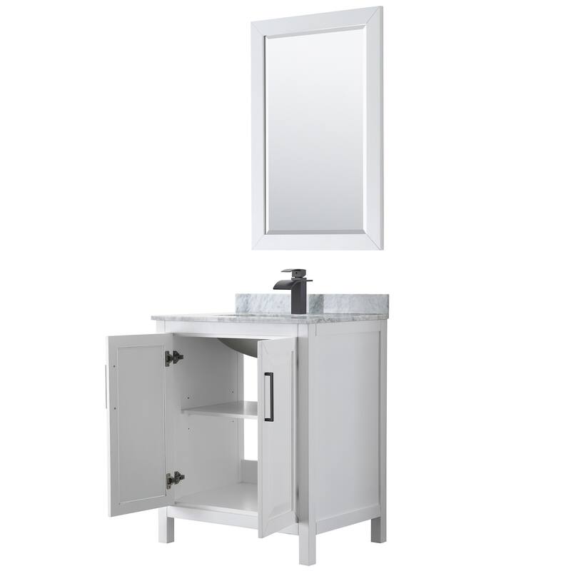 Daria 30-inch Single Vanity, Marble Top, 24-inch Mirror