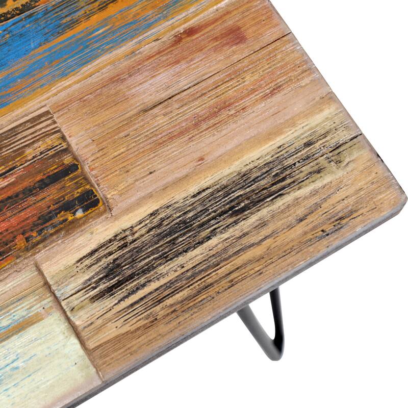 Greenage Reclaimed Wood End Table Living Room Night Stand Use