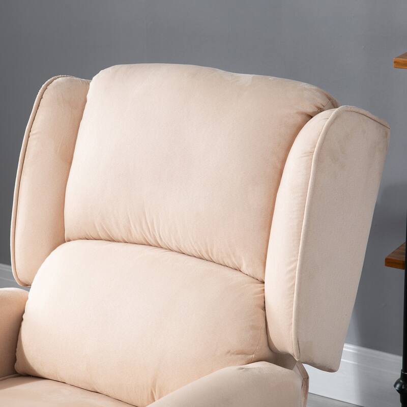 Vintage Upholstered Wingback Heated Vibrating Massage Recliner Chair: with Remote Controller and Push-back Recline.