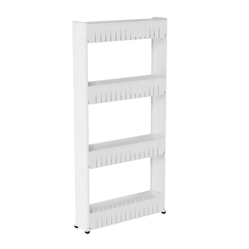 Slim Rolling Storage Cart - Utility Cart with Wheels by Lavish Home (White) - 21.5 x 5 x 40 - White