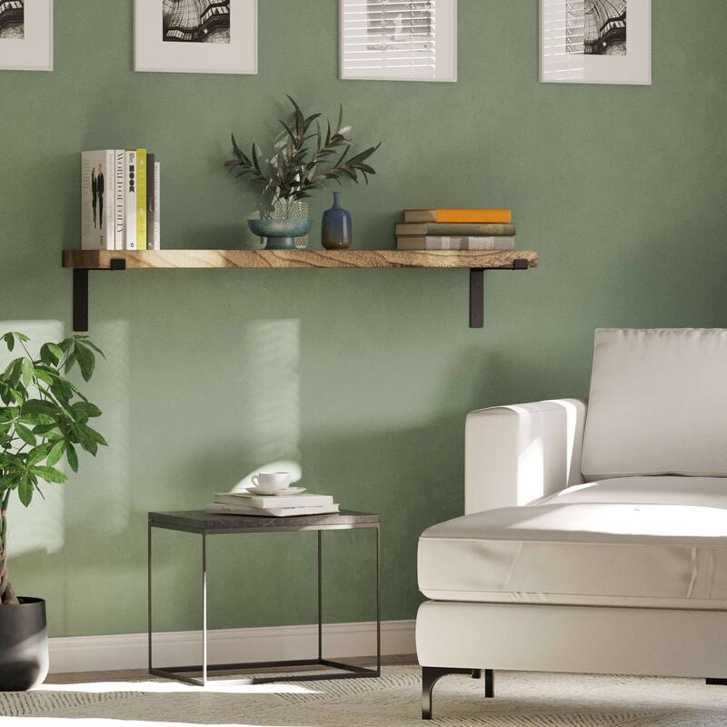 Wallniture Menton 48-60-72-84 inch Long, 9.25" Deep, 1.5" thick Floating Wall Shelf for Wall, Office Decor, Rustic Decor, 1 Pc