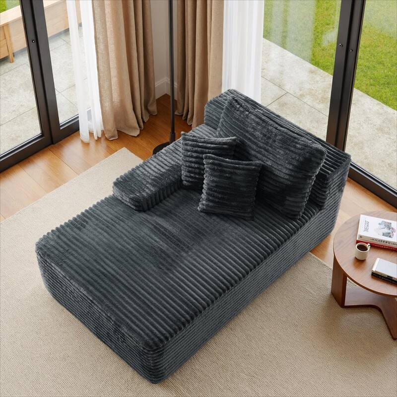 Upholstered Cloud Sectional Couch No Assembly Required L-Shape Chaise with Pillow