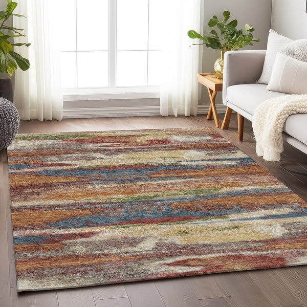 slide 2 of 7, Premium Washable Super Soft Modern Casual Mayfield Rug Paprika - 10' x 14'