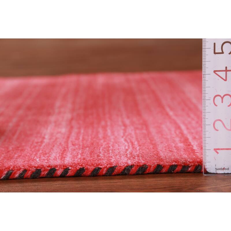 Hand Knotted Oriental 100% Wool Carpet Tribal Animal Pictorial Red Gabbeh Runner Rug - 10' 0'' X 2' 7''