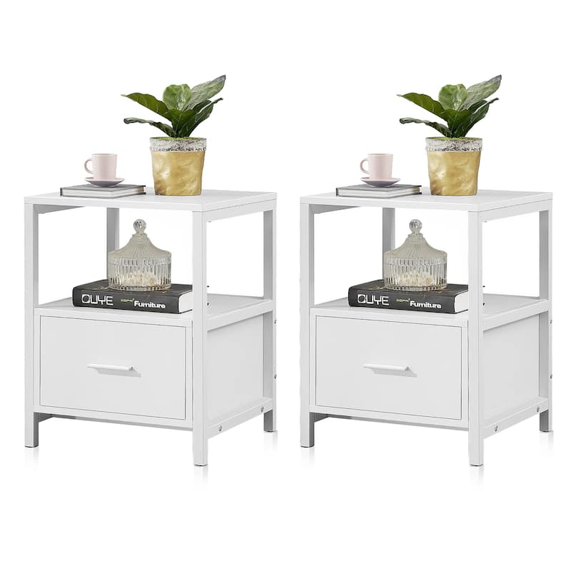 Taomika 3-Pieces Bed Frame and Modern Nightstands Sets