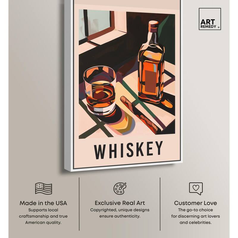 Whiskey Poster Canvas by Art Remedy