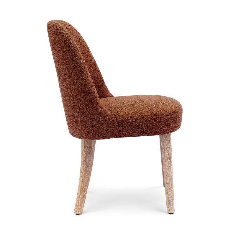 Boucle Polyester Upholstered Side Chair - Water/ Stain Resistant