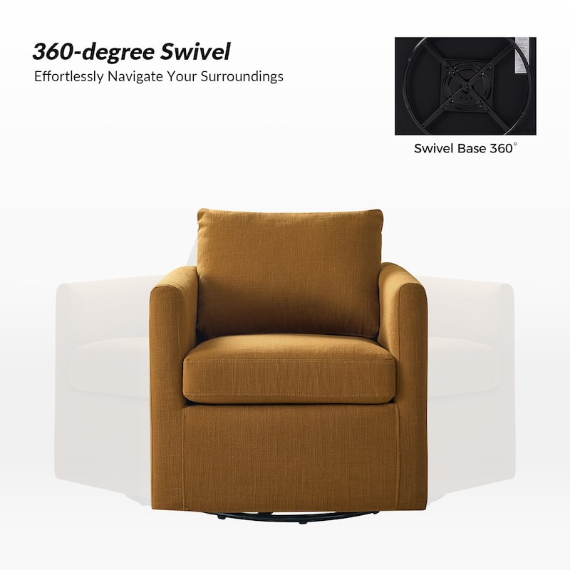 Erkenbald Modern 360-Degree Swivel Chair with Removable Slipcover Set of 2 by HULALA HOME