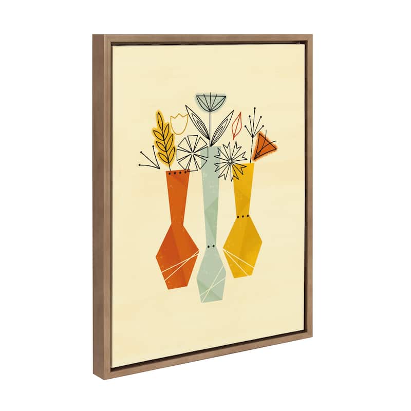 Kate and Laurel Sylvie Flowers Framed Canvas by Amber Leaders Designs