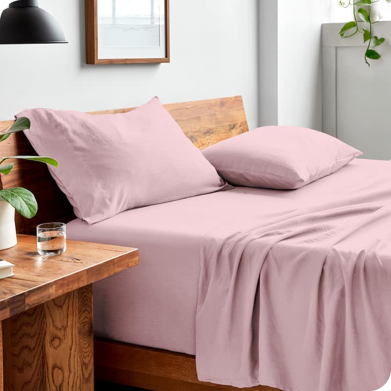 Bare Home Washed Microfiber Deep Pocket Sheet Set