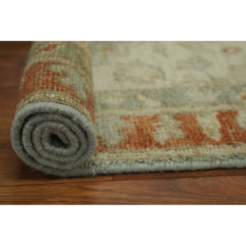 Vegetable Dye Oushak Turkish Accent Rug, Medallion Geometric Carpet - 3' 1'' X 2' 0''