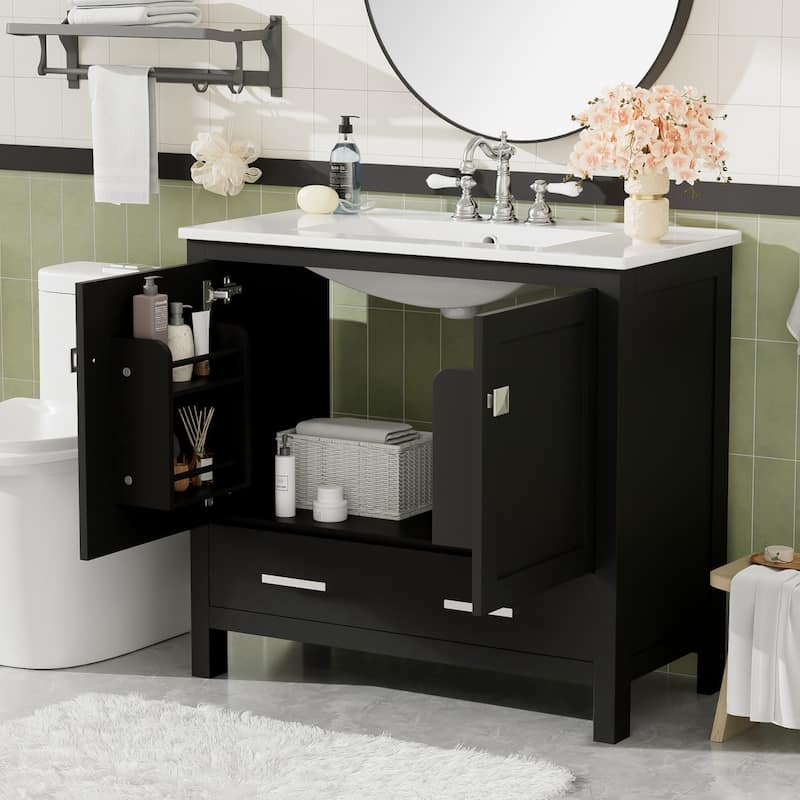 36"Freestanding Bathroom Vanity with Ceramic Sink