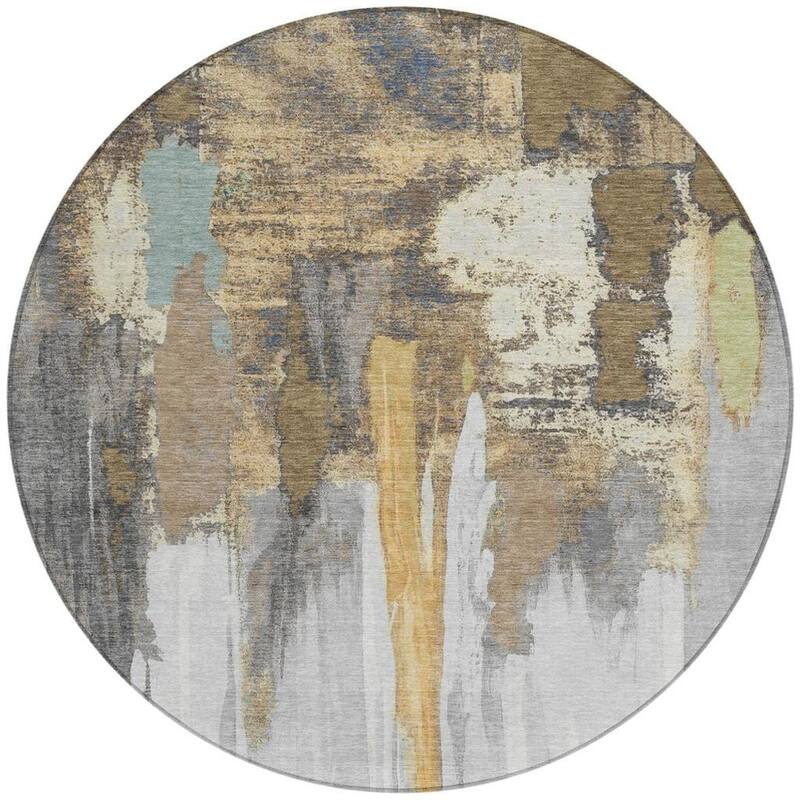 HomeRoots Abstract Transitional Rectangle Outdoor Rug