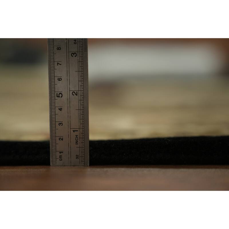 Hand Knotted Oriental 100% Wool Carpet Traditional All-Over Black Agra Area Rug - 9' 10'' X 8' 0''