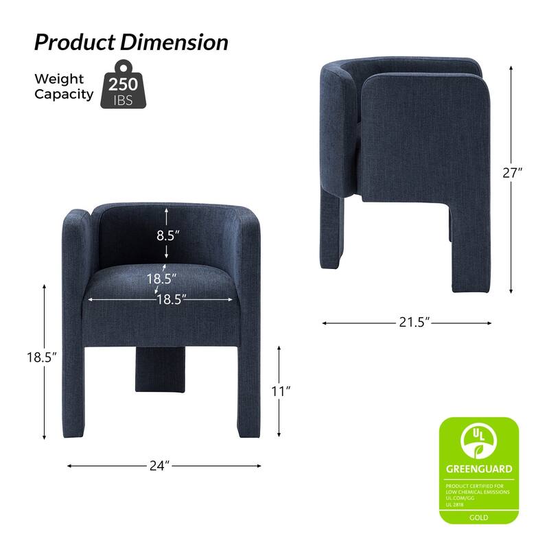 Friedrich Modern Left-facing Cutout Dining Chair with Three-legged Design By HULALA HOME