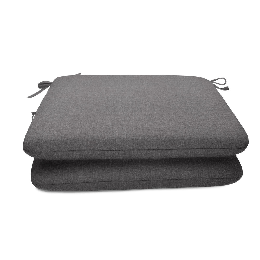 Sunbrella Solid Fabric 2-Piece Indoor/Outdoor Seat Pad Cushion, 18"W x 18"L