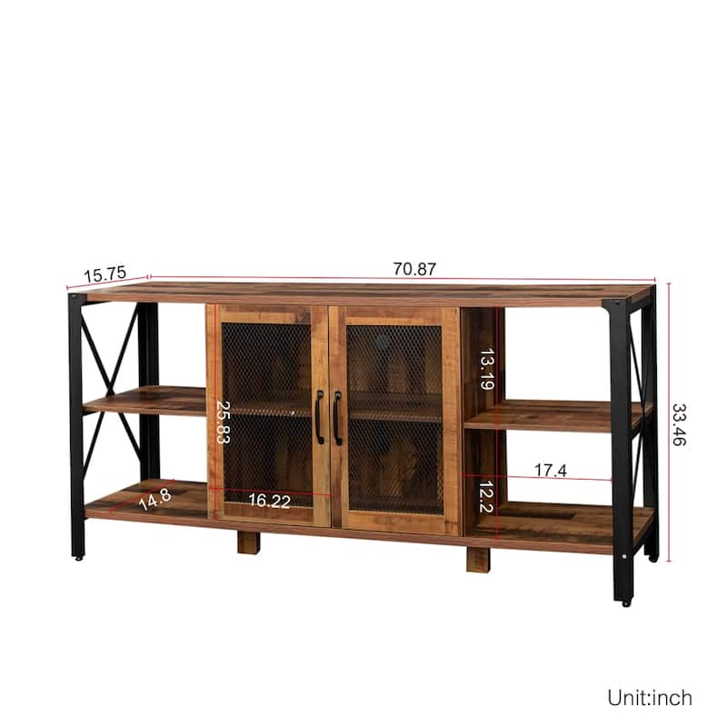 TV Stands for Living Room,Industrial TV Stand for Bedroom Furniture - Walnut