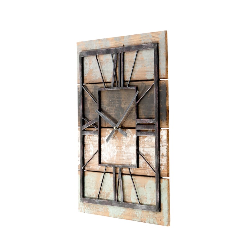 The Gray Barn Jartop Square Distressed Wood Wall Clock