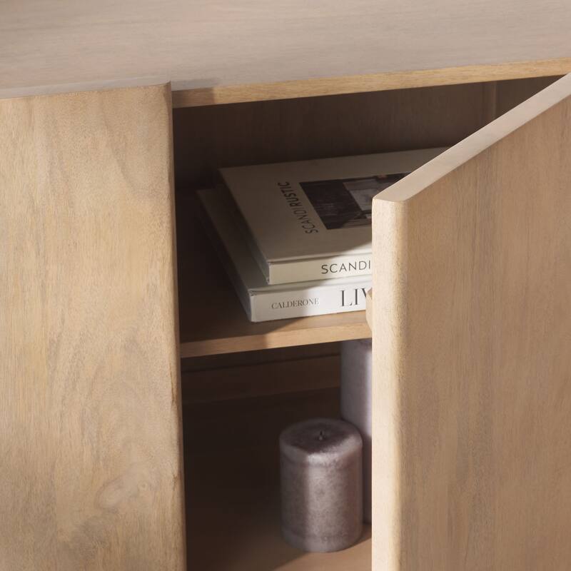 SAFAVIEH Couture Howie 4-Door Wood Sideboard - 71"W x 16"D x 32"H