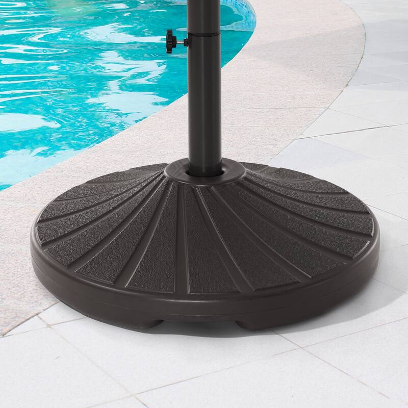 LIVOOSUN 57-90lbs Dark Brown HDPE Plastic Patio Market Umbrella Base - Bronze