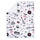 preview thumbnail 2 of 5, Lambs & Ivy Rock Star Musical Instruments White Soft Minky/Faux Shearling Baby Blanket