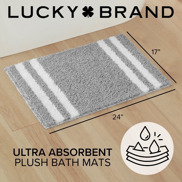 Lucky Brand Harden Striped Heathered Bath Rug with Anti-Skid