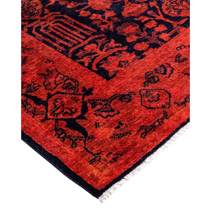 Contemporary Overdyed Wool Hand Knotted Area Rug - 4' 1" x 5' 10"
