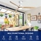 preview thumbnail 65 of 157, YUHAO SylvanAir Modern 52 in. Flush Mount Outdoor/Indoor Ceiling Fan with 3 Solid Wood Blades and DC Reversible Motor