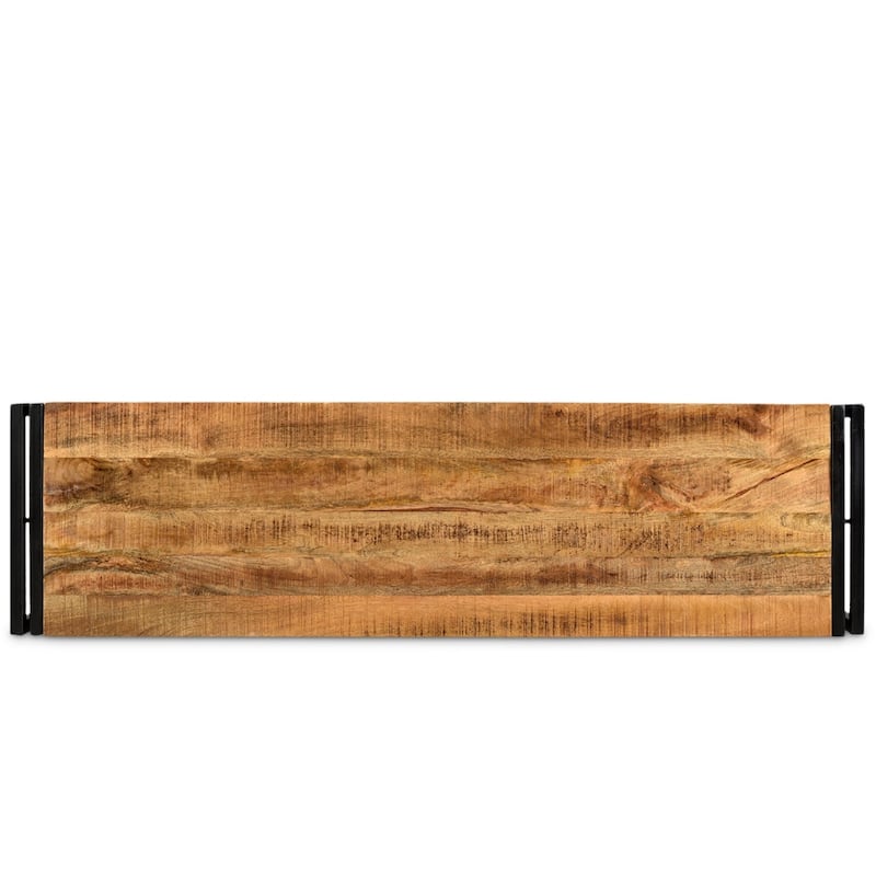 Handmade Timbergirl Reclaimed Wood and Metal Bench with Shelf (India) - 60"