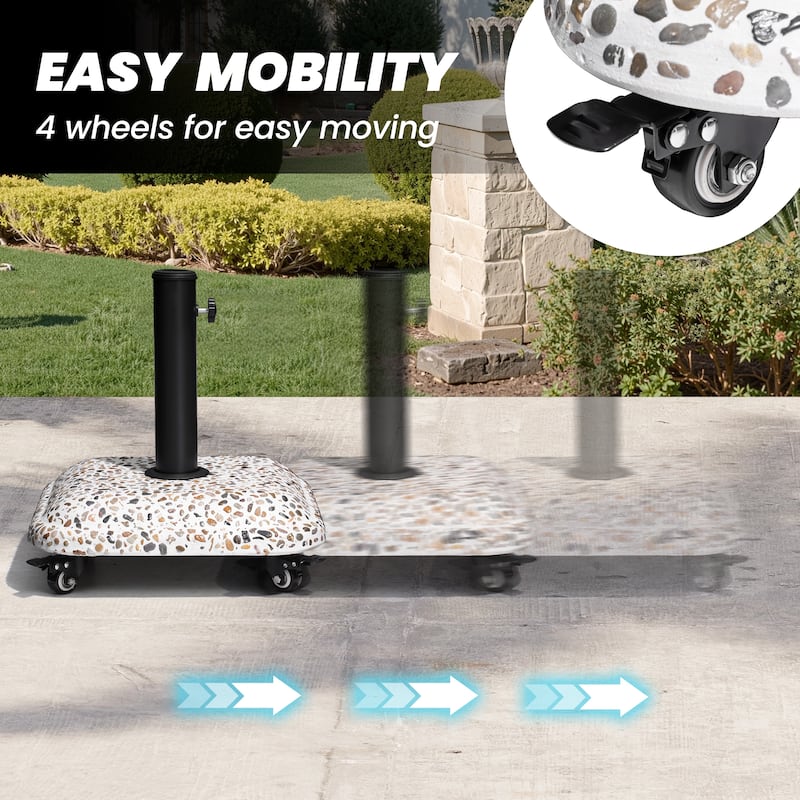 Crestlive Outdoor Patio Market Pole Umbrella Base Stand Holder Square