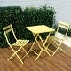 preview thumbnail 3 of 31, 3 Piece Patio Bistro Set of Foldable Square Table and Chairs
