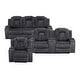 preview thumbnail 6 of 35, Brynda Corduroy 3-Piece Manual Double Reclining Sofa Sets Dark Gray