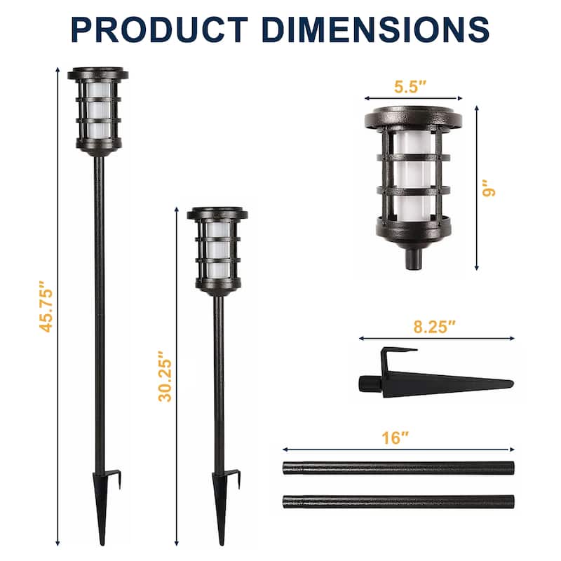 Solar Lamp Post Lights 4 Pack, Waterproof Outside Street Lights Solar Floor Lamp