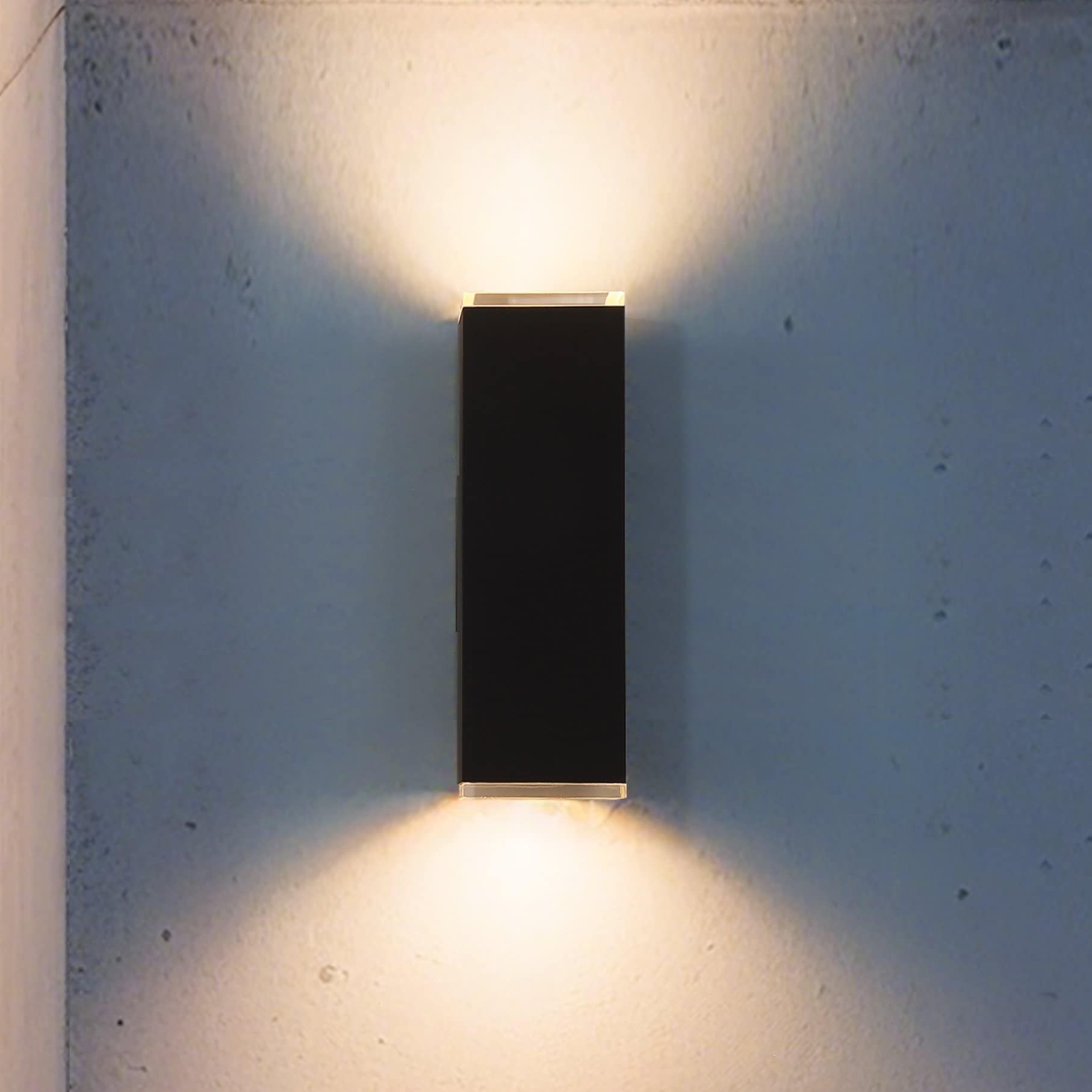 Thesis Jasper 14-inch 2-light Textured Black LED Exterior Wall Sconce