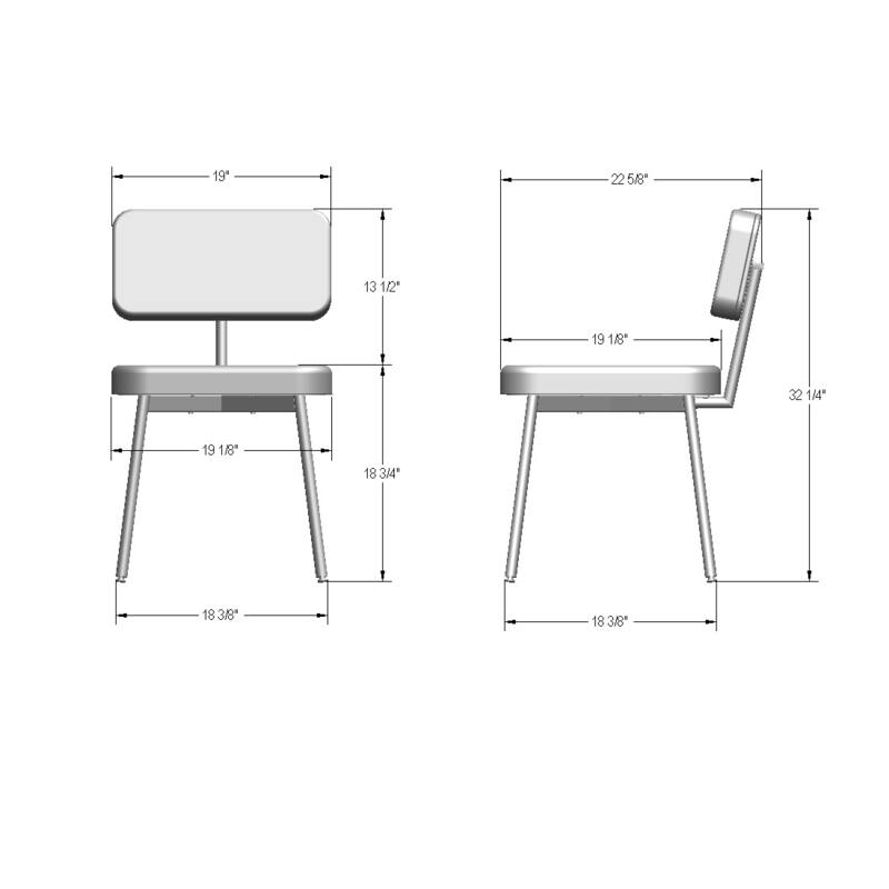 Amisco Tereza Upholstered Dining Chair with Metal Legs