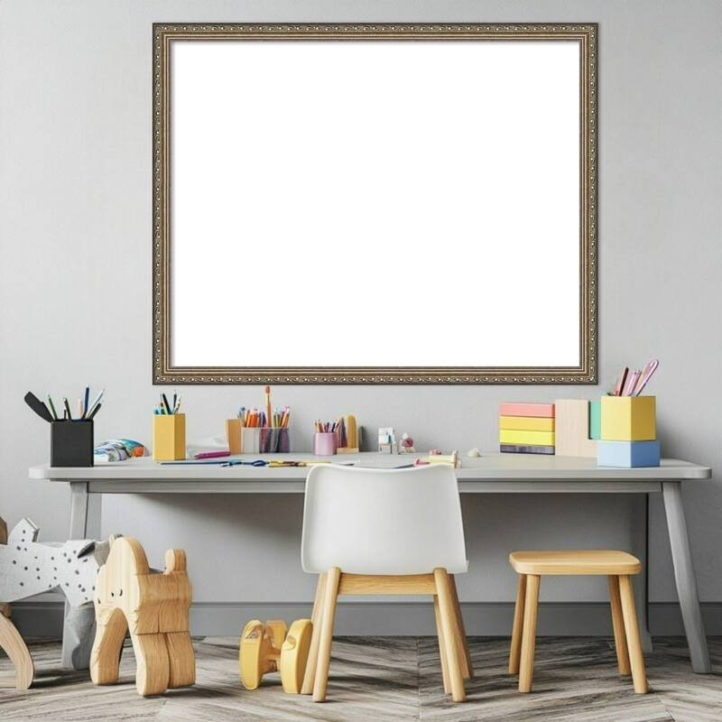 Amanti Art Parisian Silver Framed Dry Erase Magnetic Board