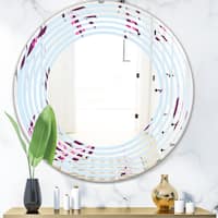 Designart Bright Eucalyptus Floral Pattern I Cottage Round Or Oval Wall Mirror Wave On Sale Overstock 29907890