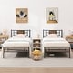 preview thumbnail 1 of 5, VECELO Wood Platform Kids Bed Frame with Headboard,Twin Size Bed Set of 2 Black