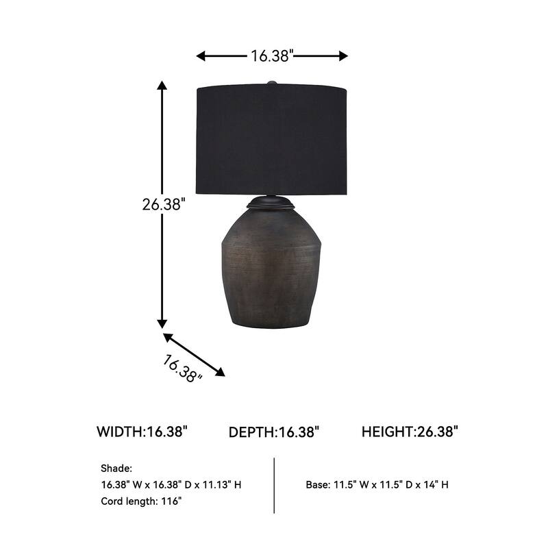 Signature Design by Ashley Naareman Metallic Black Table Lamp - 16" W x 16" D x 24.5" H