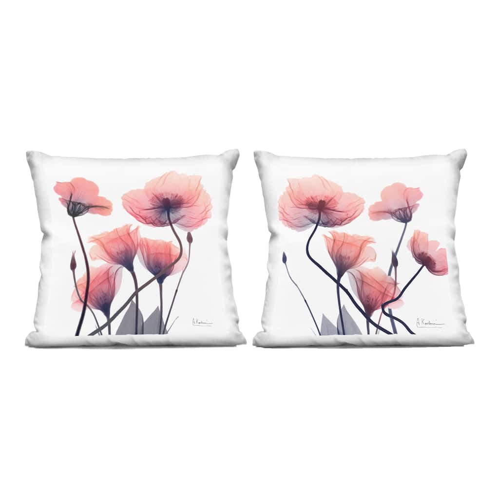 Stupell Various Faded Pink Flowers Decorative Printed Throw Pillow Design by Albert Koetsier (Set of 2)