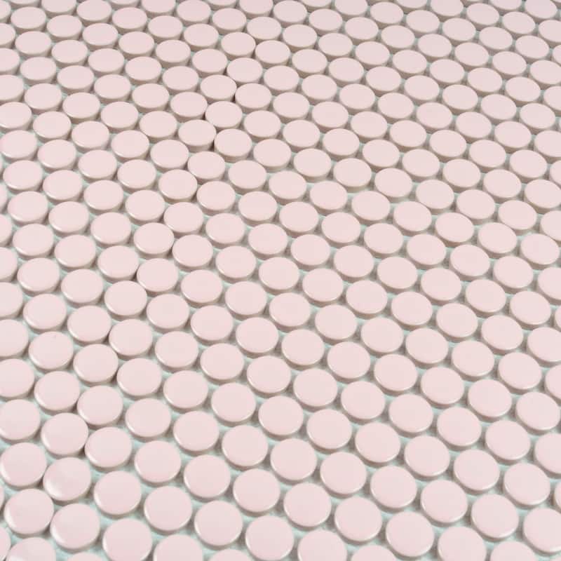 Apollo tile 12" x 12" Cirkel Glossy Nude Pink Porcelain Tile (9.87 sq ft/case) - 10 Pack