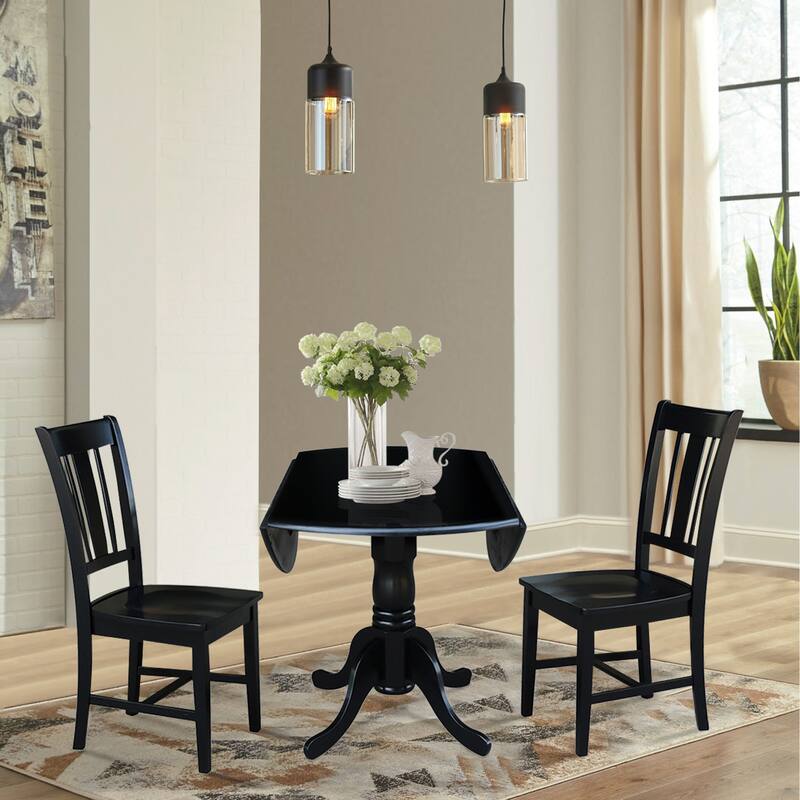 42" Dual Drop Leaf Table With 2 San Remo Chairs