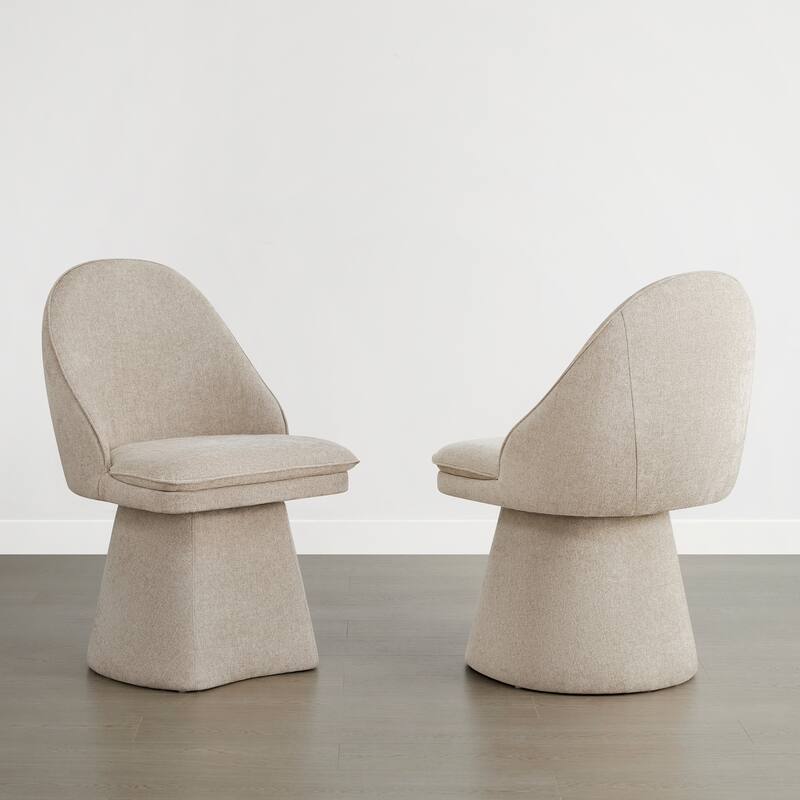 Darah Upholstered Swivel Armless Dining Chair Double-layered Cushions