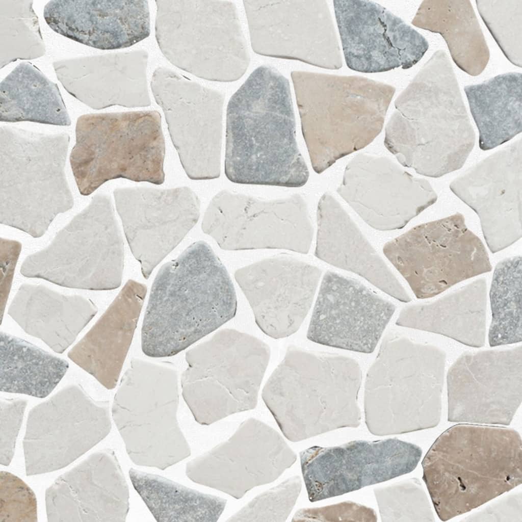 Sea Sand Random Marble Mosaic, Back Splash Tiles for Kitchen Walls, Shower and Bathroom Floors 11.4" X 11.4" (4.5 Sqft per case)